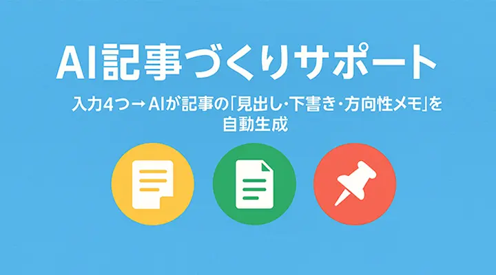 AI記事づくりサポート｜テーマと読者を入れるだけでAIに指示文を作成