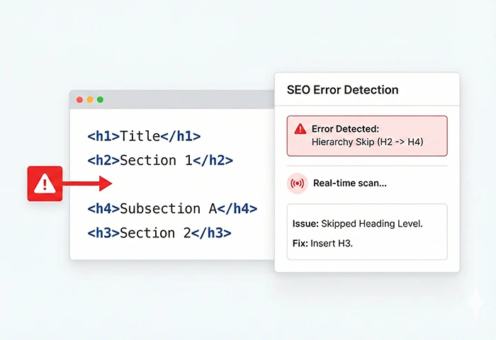 階層順序のエラー検知
